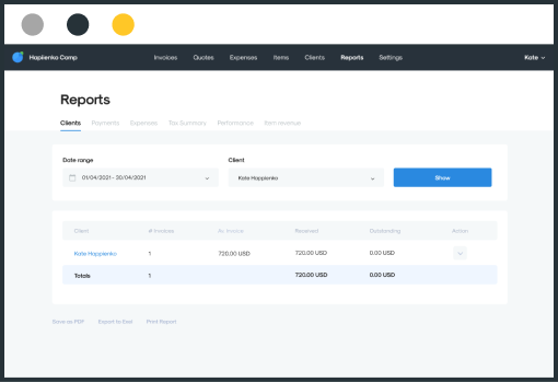 InvoiceBerry online invoicing reports